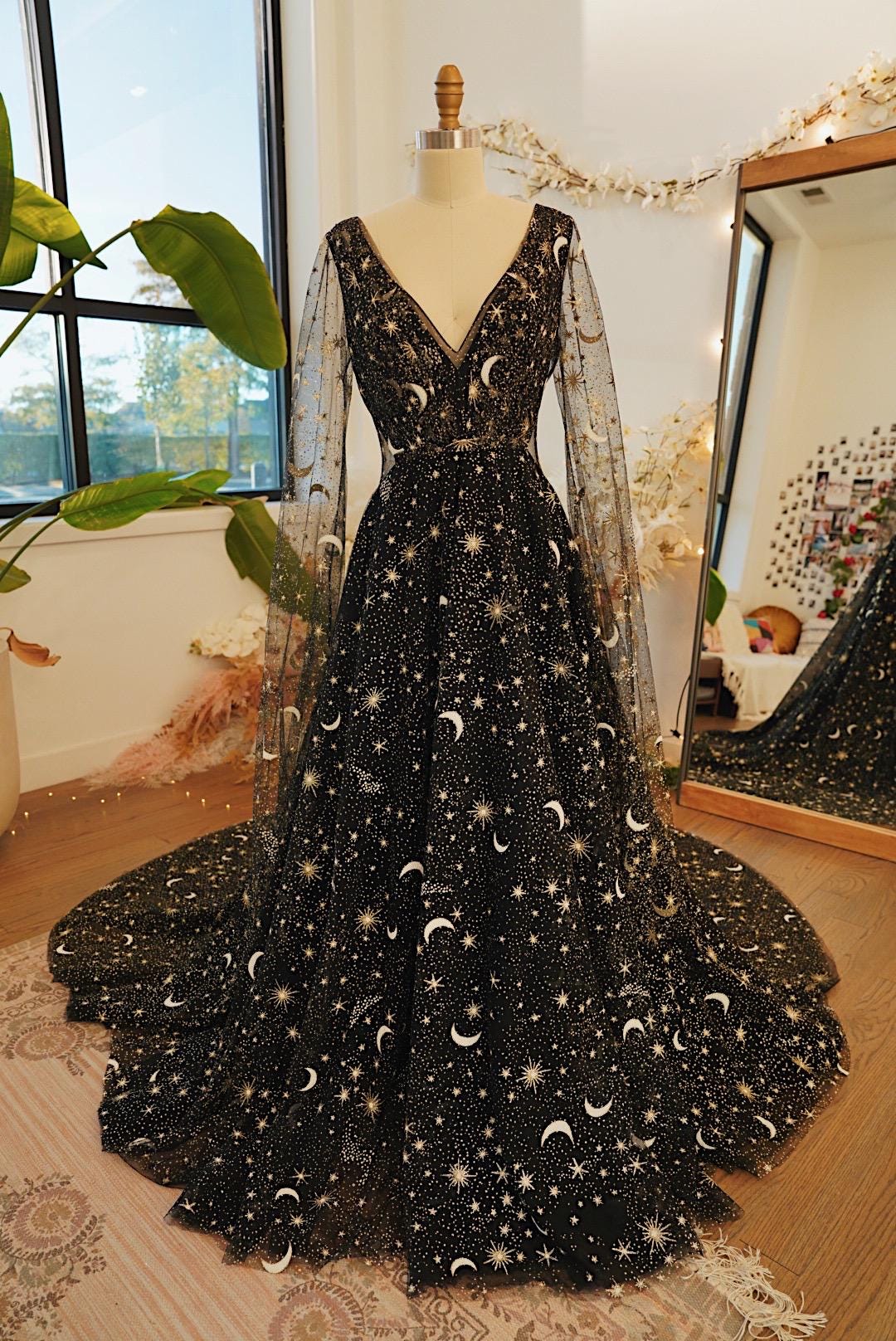 Stardust Black | Black Celestial Dress | Magical Star Wedding Dress | Dreamy Star Moon Wedding Dress | Made To Order 5-7 Month Stardust Black | Black Celestial Dress | Magical Star Wedding Dress | Dreamy Star Moon Wedding Dress | Made To Order 5-7 Month