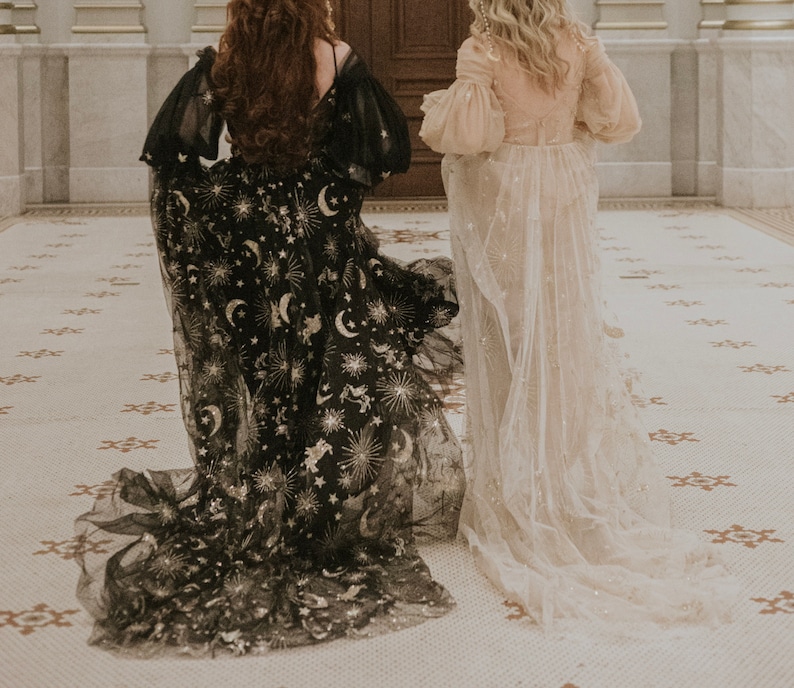 Starlight Black | Black Celestial Wedding Dress | Magical Black Bridal Gown | Sample | 3-4 Month Delivery image 7