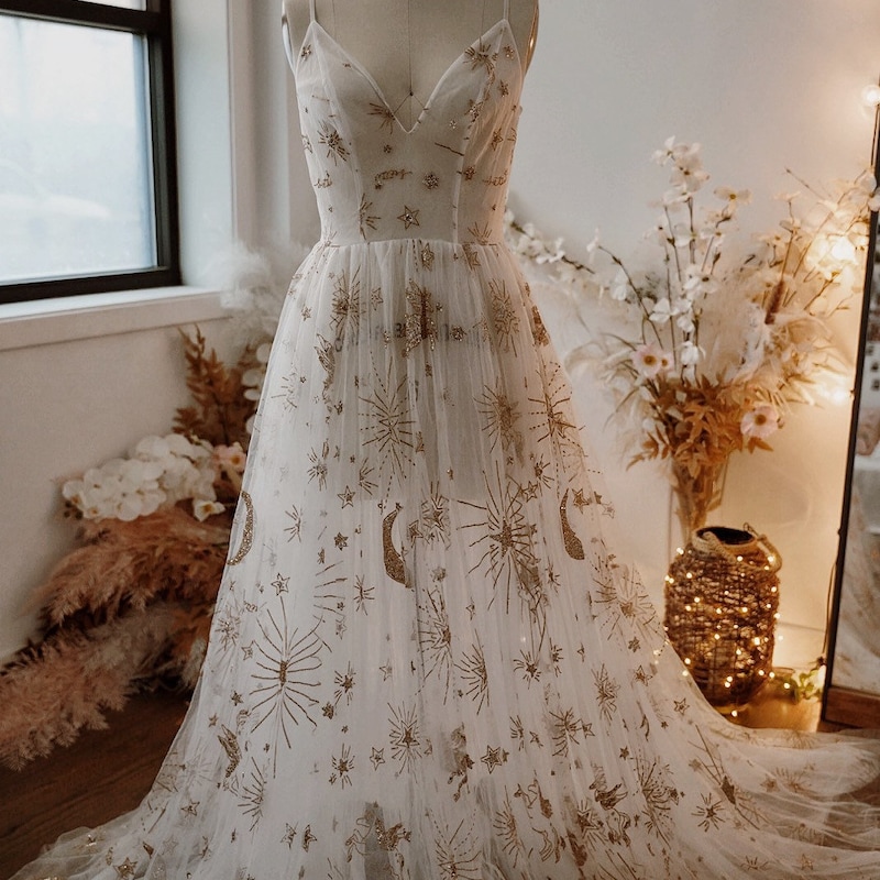 Celestial Wedding Dress Etsy