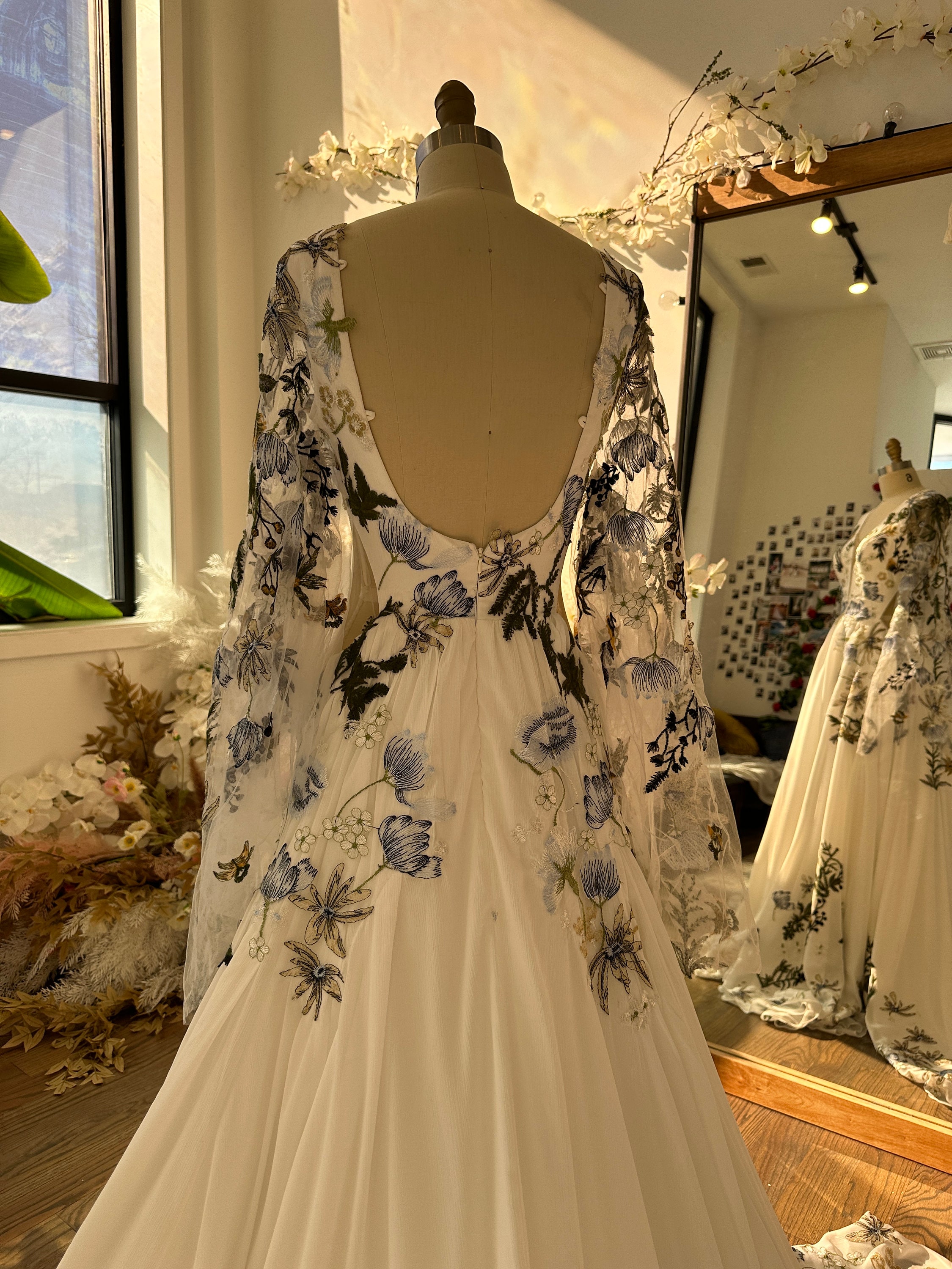 blue bandana wedding dress PAQUITA Blue Organza Wedding Dress – Catherine Langlois