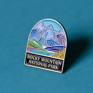 Rocky Mountain National Park Soft Enamel Pin / National Park Souvenir, Collectible Gift for Nature Lover, Explorer, & Hiker / Retro