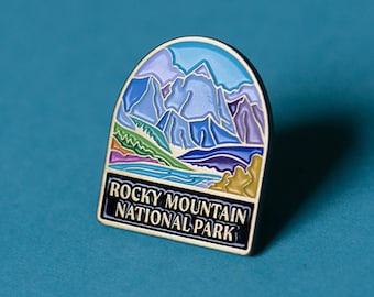 Rocky Mountain National Park Soft Enamel Pin / National Park Souvenir, Collectible Gift for Nature Lover, Explorer, & Hiker / Retro