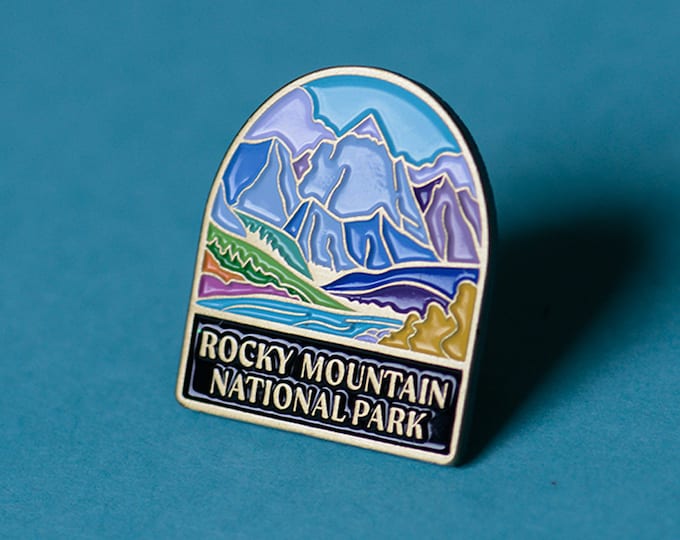 Rocky Mountain National Park Soft Enamel Pin / National Park Souvenir, Collectible Gift for Nature Lover, Explorer, & Hiker / Retro