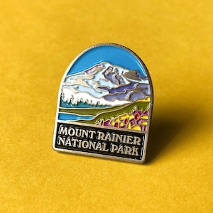Mount Rainier National Park Soft Enamel Pin / National Park Souvenir / Collectible Gift for Nature Lover, Explorer, & Hiker