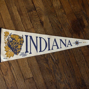 Indiana Felt Pennant - Americana - Vintage Design - Indiana Gift - Indiana Wall Art