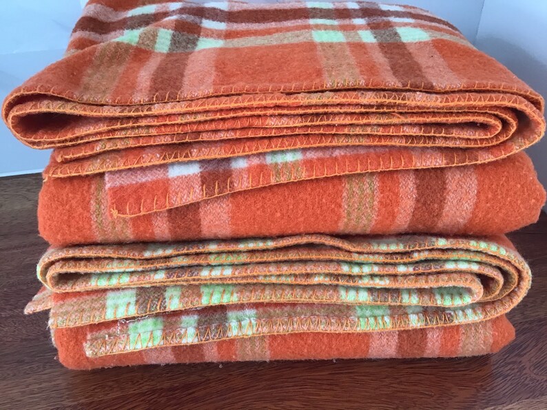 Vintage Waverley Australian Wool Blanket Single Size Burnt Etsy