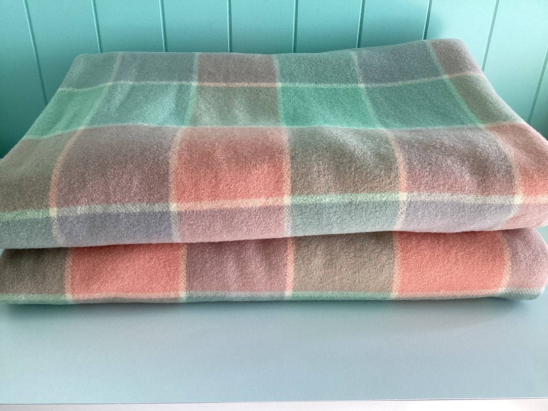 Vintage Australian Onkaparinga Wool Blankets Pastels Etsy