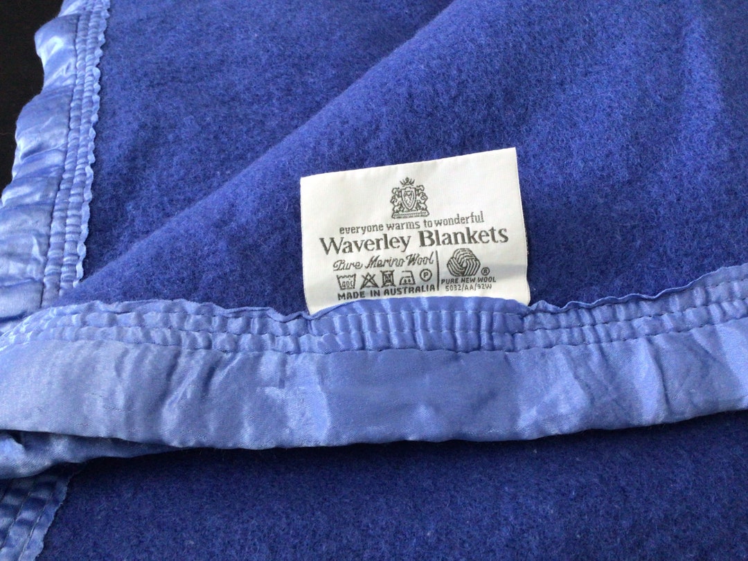 Vintage Waverley Australian Wool Blanket Royal Blue 11087 Etsy Australia