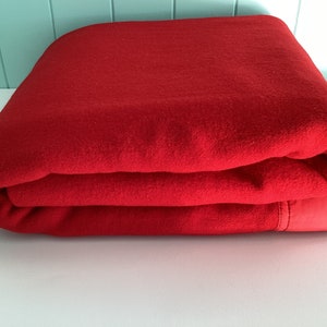 Vintage Australian Onkaparinga Wool Blanket  - Post Box Red  #11196