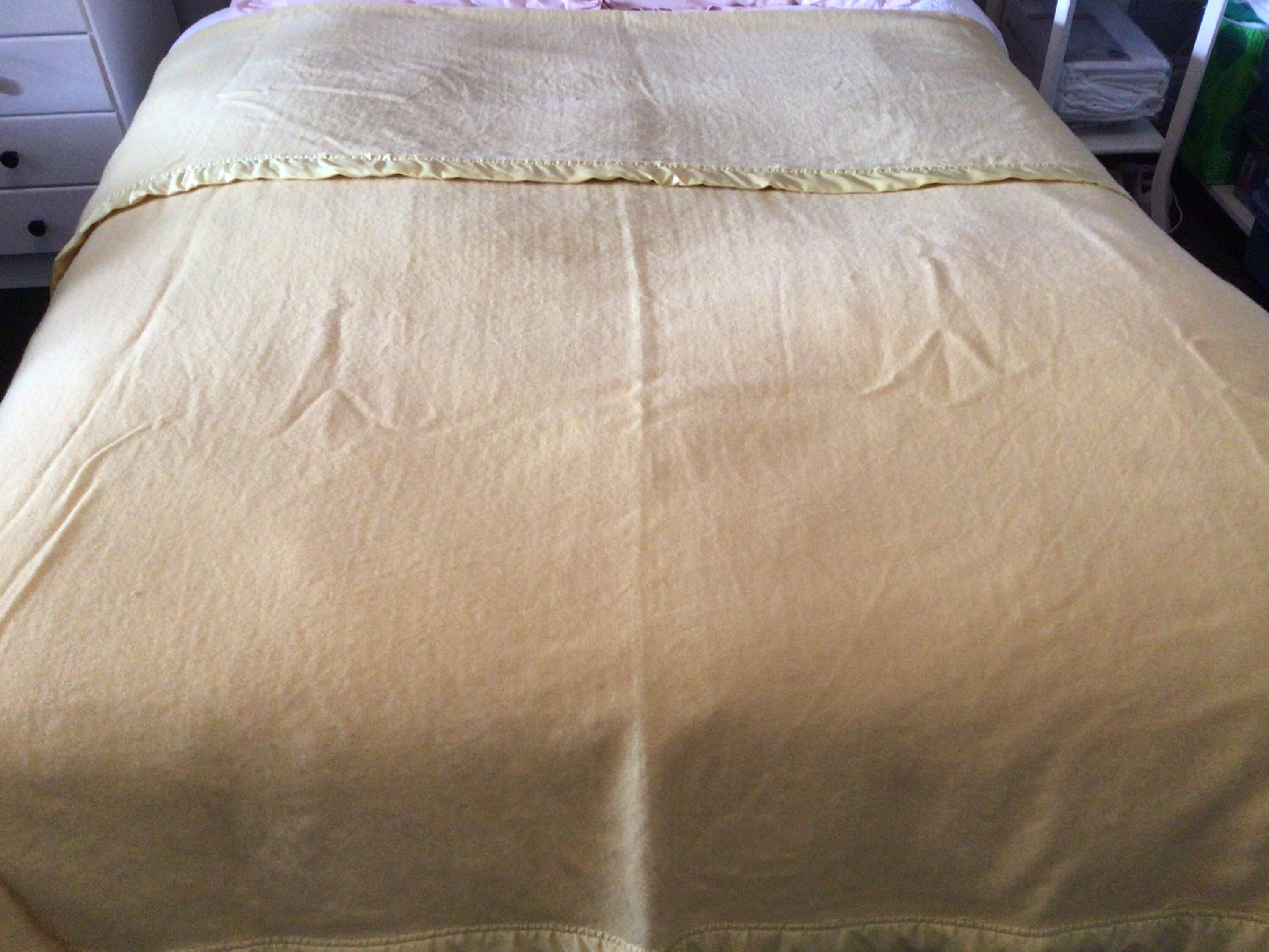 Vintage Australian Wool Blanket Yellow Mohair Queen Size Etsy