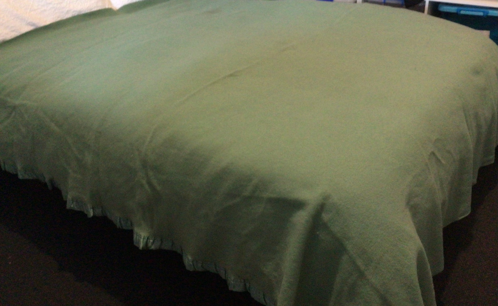 Vintage Wool Blanket Sage Green Satin Trim 11051 Etsy