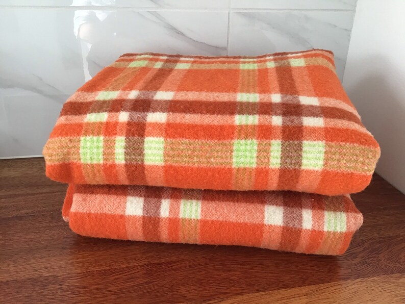 Vintage Waverley Australian Wool Blanket Single Size Burnt Etsy