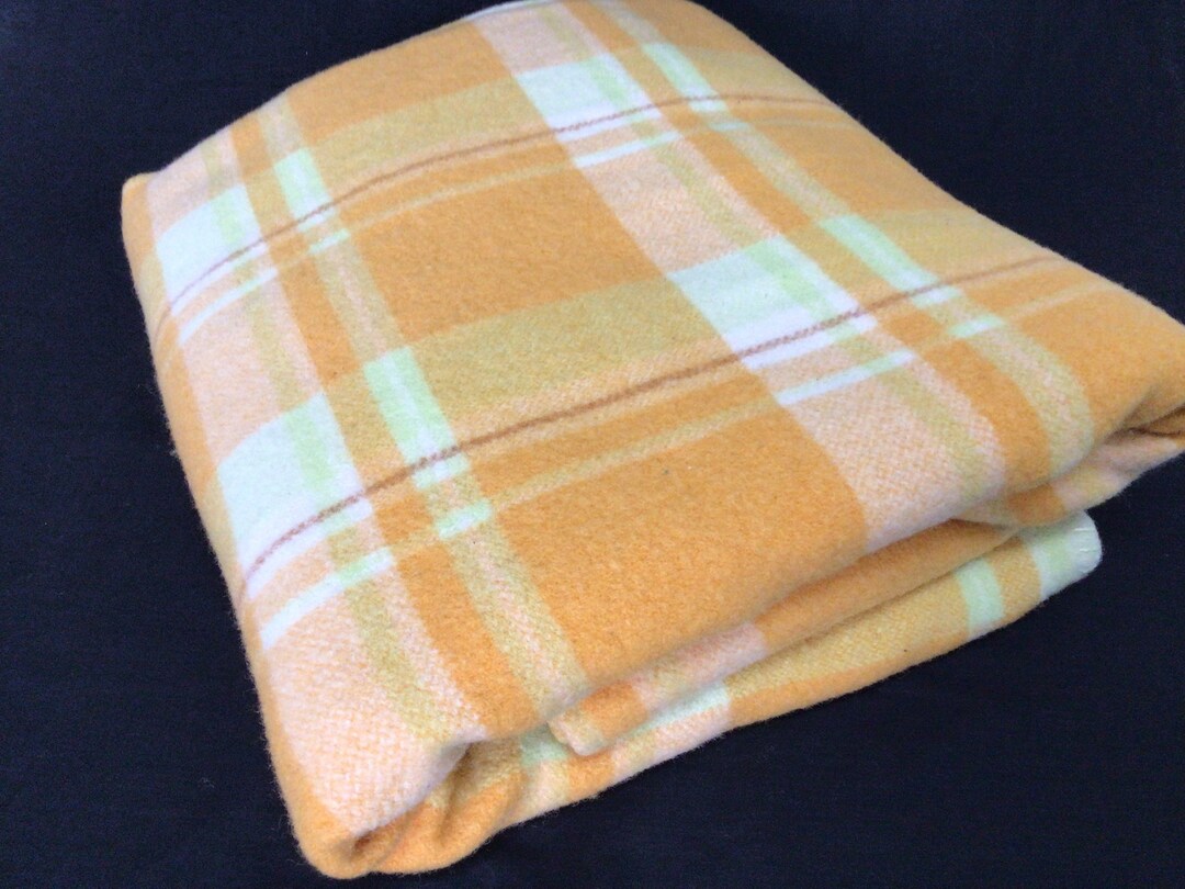 Vintage Waverley Australian Wool Blanket Tangerine and Lime Etsy