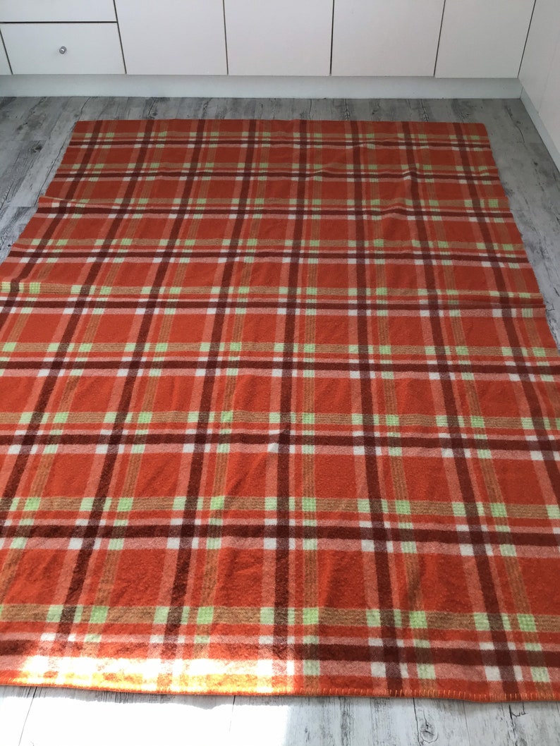 Vintage Waverley Australian Wool Blanket Single Size Burnt Etsy