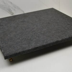 Granite Turntable Isolation Platform: Antique Brown with Brass Spikes