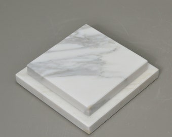 Calacatta White Marble Base Sculptures,6x6x1.5 Base art Display, Sculpture Dislpay, Calacatta Marble, Modern Platform