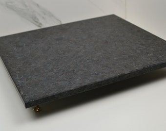 18x18x0.75+ Spikes Antique Brown Granite Vibration Control Isolation Stone Platform Model AB1818S Turntable Stand, Turntable Shelf.