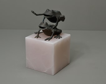 Onyx Bases Sculpture 6x6x6 Honed Finish,Art Base, Figurine display, Yellow Onyx Base