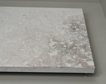Beige 18x18x1.25 Quartz Turntable Stand, WTurntable Stand, Turntable Display, Turntable Base,Turnteble Platform