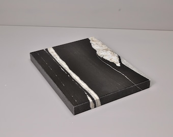12x10x1.25 Black and WhiteSculptures Base, Base art Display, Sculpture Display, Dark Platform Display