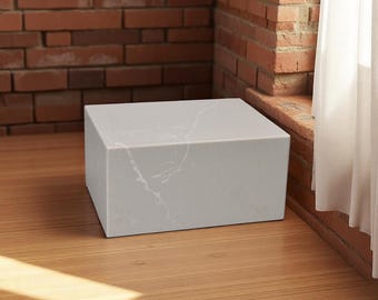 Gray Base 10Wx8Dx5H, Gray Manmade Stone Display Base – Minimalist Plinth for Sculpture or Audio Gear | Handcrafted | Modern Art Pedestal