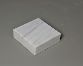 Honed Imperial Danby Marble Base: Modern Art Sculpture Display (8x6x2)