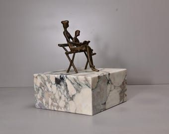 Calacatta Viola nr2 Marble Display Base: Sculpture Art Plinth (8Wx8Dx4H)