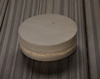 Round Gray Stone Display Base: Crystal, Mineral & Sculpture Stand