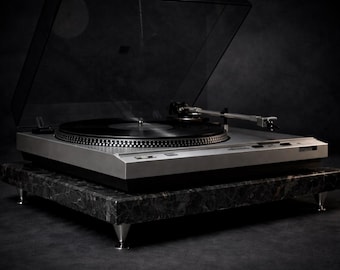 Volga Blue Granite Turntable Isolation Platform – High Mass Audiophile Stand w/ Spikes
