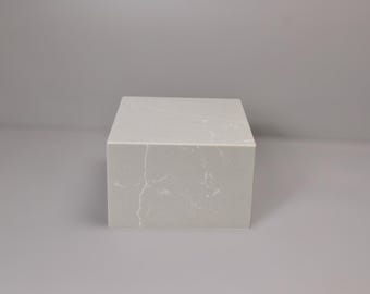 Architectural Series – Quiet Form | White Stone Display Base | Minimalist Stone Pedestal | Modern Sculpture Plinth