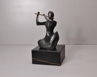 6Wx6Dx3H Saint Laurent Black Marble Base, Art Display, Sculpture Display, Art Base, Figurine Base