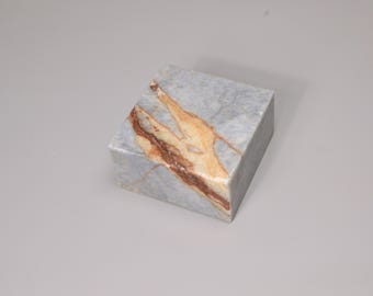 Gray Marble 6Wx6Dx3H nr2 Base Sculptures, Base, Art Display, Sculpture Display, Art Base, Blue Figurine Base