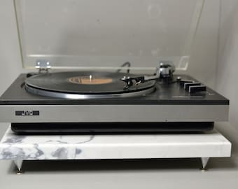 18x18x1.25 Calacatta Luna Turntable Stand, White Turntable Stand, Turntable Shelf, Turntable Table, Turnteble Platform