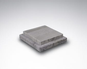 DizzyStone Architectural Series, Gray Travertine Display Base for Sculpture & Decor (6x6x1.5)