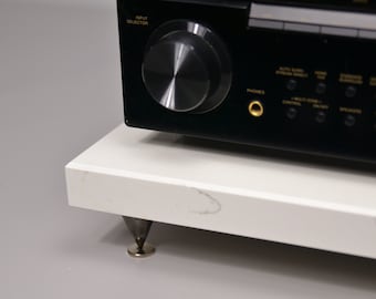 18x16x1.25 Calacatta Luna Receiver Display, White Caesarstone Turntable Stand, Electronic Shelf, Turntable Table, Turntable Platform
