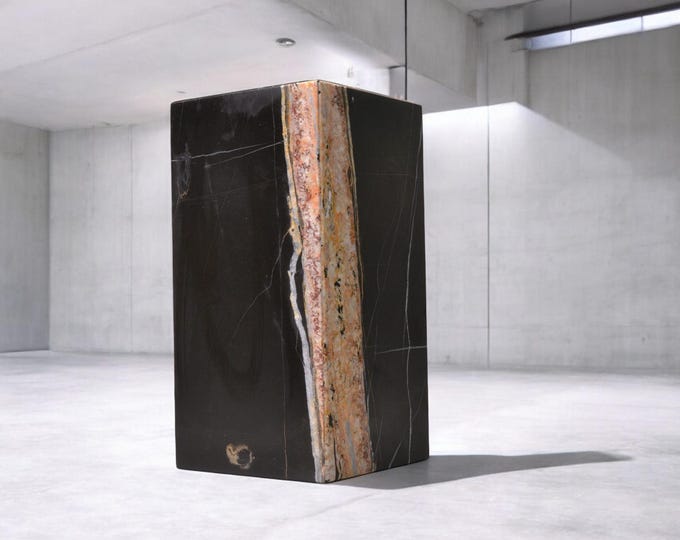 Featured listing image: Black Marble 5Wx5Dx10H Saint Laurent Base Sculptures, Base art Display, Sculpture Display, Art Base, Figurine Base nr1