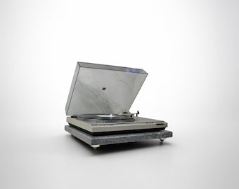 Jet Mist Granite Turntable Isolation Platform: Vibration Control Stand for Audiophiles (18x18x1.25)