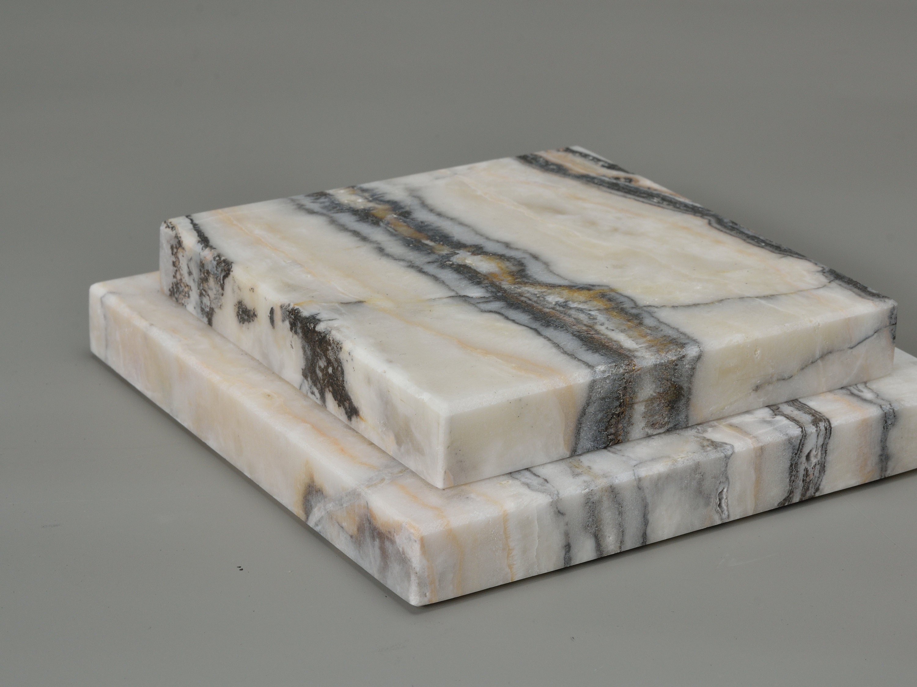 White Onyx Base Sculptures,6x6x1.5 Base art Display, Sculpture Dislpay, Onyx Base, Modern Marble