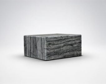 Gray Marble Display Base, Honed Square Plinth for Sculpture (6x6x3) DizzyStone Architectural Series