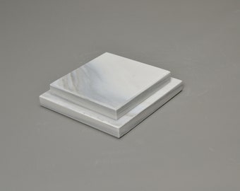 White 6x6x1.5 Marble Base, Sculptures Base Art Display, Sculpture Display, Calacatta Marble, Modern Platform