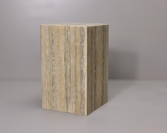 6Dx6Wx10H Silver Travertine Base Sculptures, Base Art Display, Sculpture Display,  Art Gallery Stand Marble Block Display, Sculpture Holder