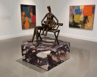 Calacatta Viola Marble Art Display Base: Sculpture Stand (6Wx6Dx3H)