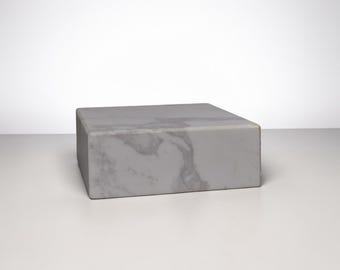 White Marble Sculpture Base  10x8x3  Honed Hollow Art Display Base