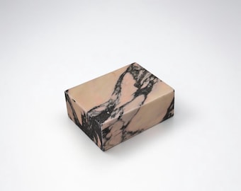 Pink Black Marble Art Base – Architectural Series A, Honed Stone Plinth (8x6x3)