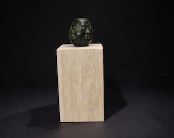Travertine Art Base – Architectural Series A | 6x6x10 Sculpture Pedestal | Natural Stone Display Plinth | DizzyStone
