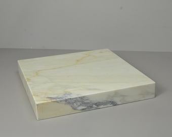 Calacatta#2 14Wx14Dx2H  Marble Base Sculptures, Base, Art Display, Sculpture Dislpay, Art Base, Figurine Base