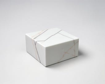 Natural Marble Display Base for Sculpture, Home Decor (6x6x3")