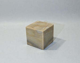 Honed Onyx Marble Cube – 5x5x5 Square Stone Pedestal | Architectural Series Quiet Form
