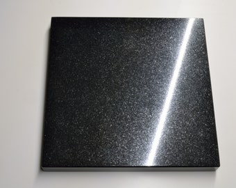 Set of 2 Platforms 12" x 14" x 1.25" Speaker Vibration Control Platforms Granite Black Galaxy Polish