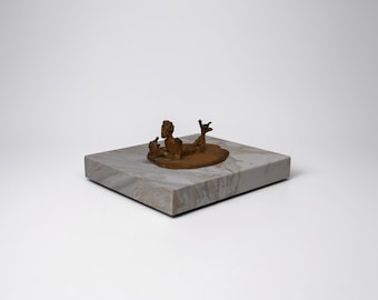 White Marble Sculpture Base  14x12x2  Honed Hollow Art Display Base